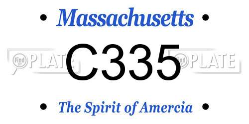C335 Massachusetts License Plate