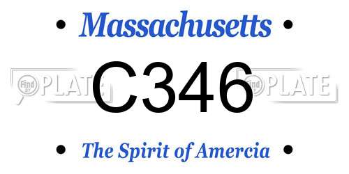 C346 Massachusetts License Plate