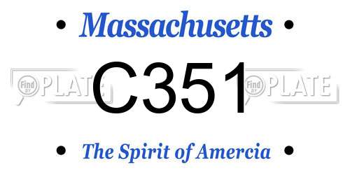 C351 Massachusetts License Plate