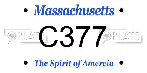C377 Massachusetts License Plate
