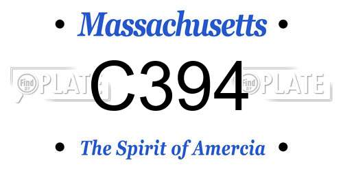 C394 Massachusetts License Plate