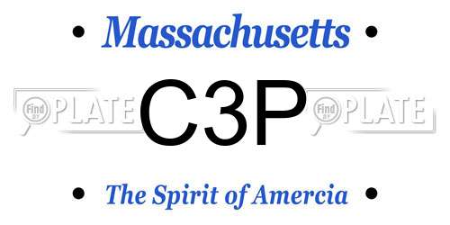C3P Massachusetts License Plate