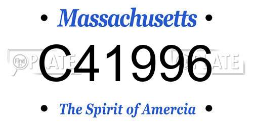 C41996 Massachusetts License Plate