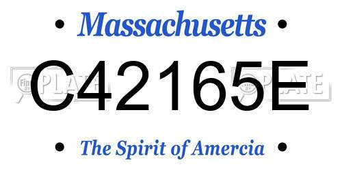 C42165E Massachusetts License Plate