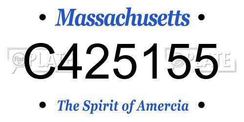 C425155 Massachusetts License Plate