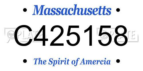 C425158 Massachusetts License Plate