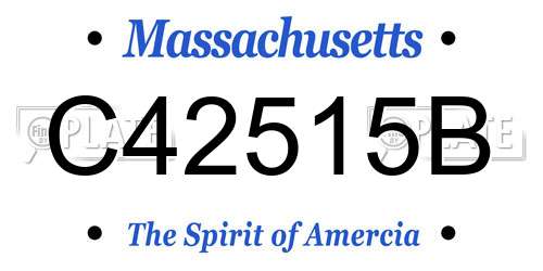 C42515B Massachusetts License Plate