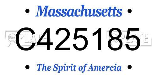 C425185 Massachusetts License Plate
