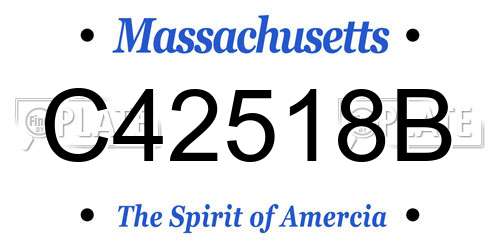 C42518B Massachusetts License Plate