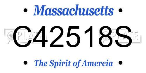 C42518S Massachusetts License Plate