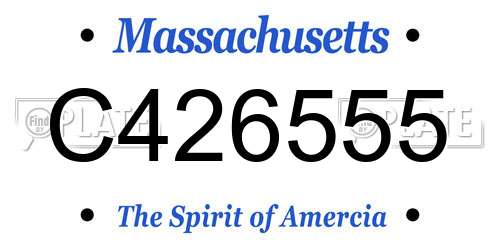 C426555 Massachusetts License Plate