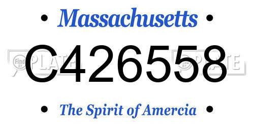 C426558 Massachusetts License Plate