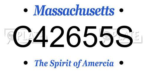 C42655S Massachusetts License Plate