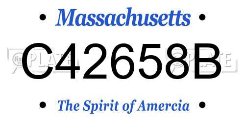 C42658B Massachusetts License Plate