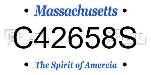 C42658S Massachusetts License Plate