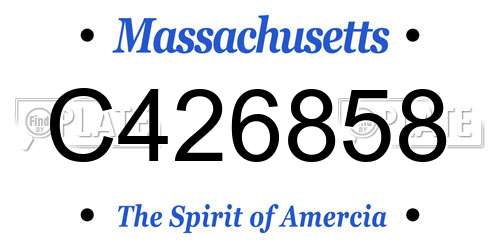 C426858 Massachusetts License Plate