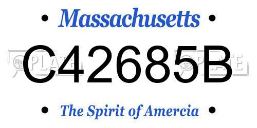C42685B Massachusetts License Plate