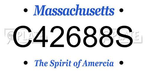 C42688S Massachusetts License Plate