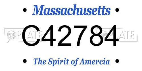 C42784 Massachusetts License Plate