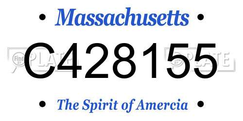 C428155 Massachusetts License Plate