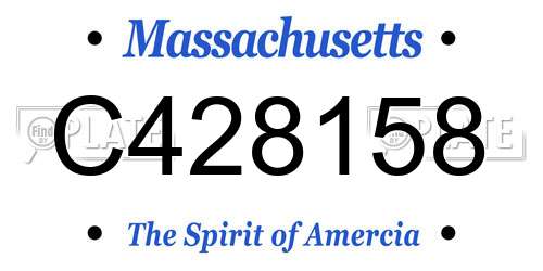 C428158 Massachusetts License Plate
