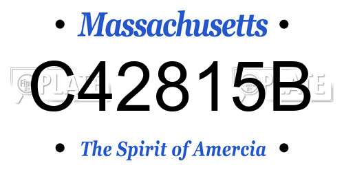 C42815B Massachusetts License Plate