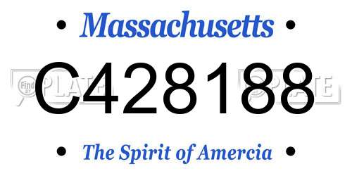C428188 Massachusetts License Plate