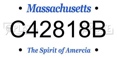C42818B Massachusetts License Plate