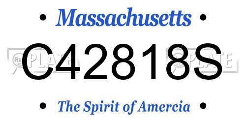 C42818S Massachusetts License Plate