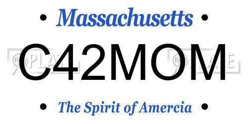 C42MOM Massachusetts License Plate