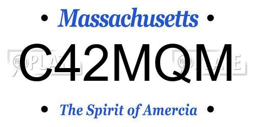 C42MQM Massachusetts License Plate