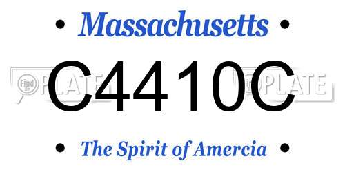 C4410C Massachusetts License Plate