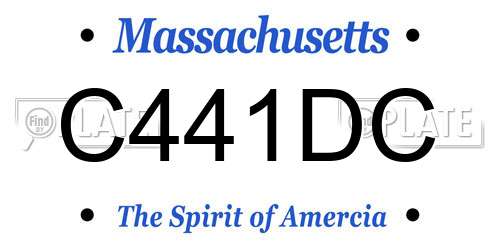 C441DC Massachusetts License Plate