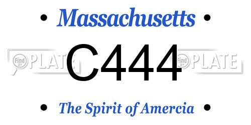 C444 Massachusetts License Plate