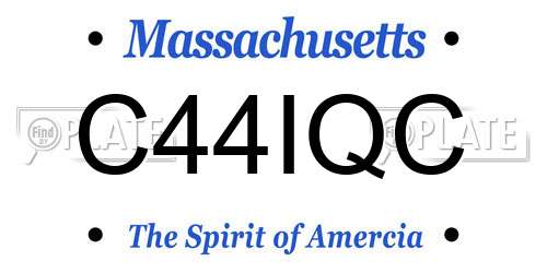 C44IQC Massachusetts License Plate