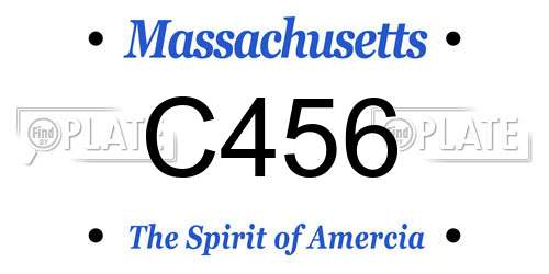 C456 Massachusetts License Plate