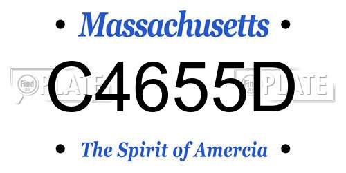 C4655D Massachusetts License Plate