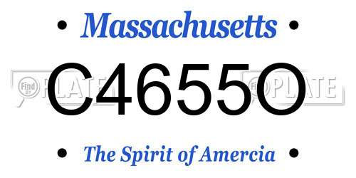 C4655O Massachusetts License Plate