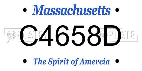 C4658D Massachusetts License Plate