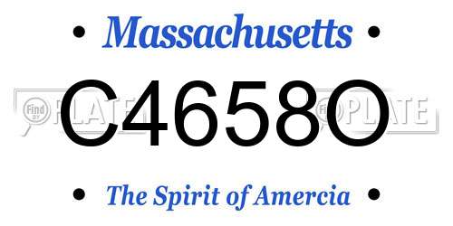 C4658O Massachusetts License Plate