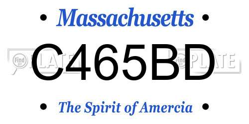 C465BD Massachusetts License Plate