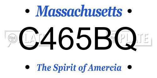 C465BQ Massachusetts License Plate