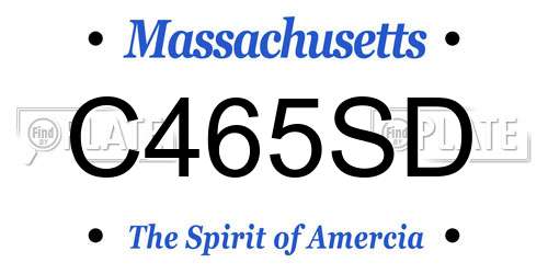 C465SD Massachusetts License Plate