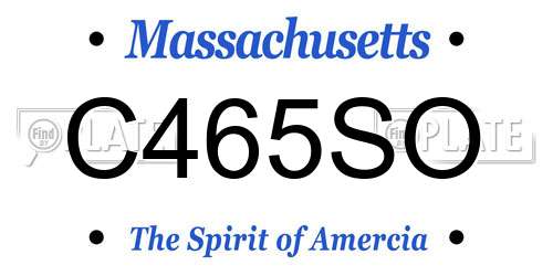 C465SO Massachusetts License Plate