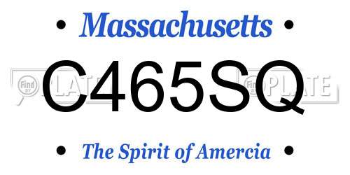 C465SQ Massachusetts License Plate