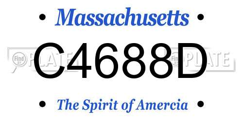 C4688D Massachusetts License Plate