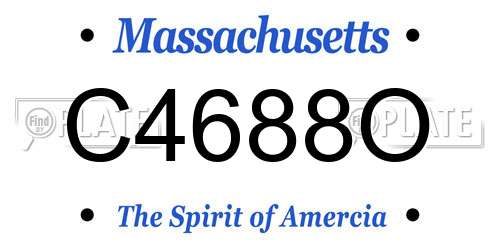 C4688O Massachusetts License Plate