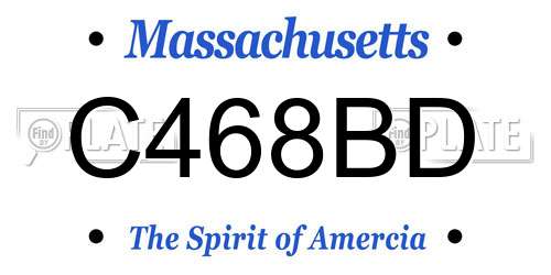 C468BD Massachusetts License Plate