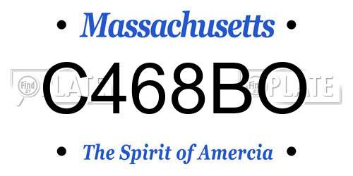C468BO Massachusetts License Plate
