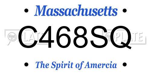 C468SQ Massachusetts License Plate